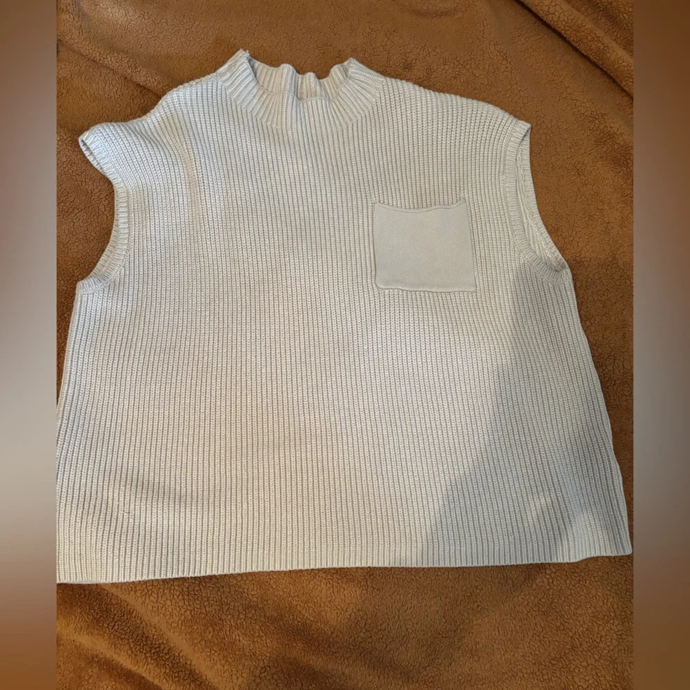 Light Beige Ribbed Knit Tank Top - Picture 1 of 3